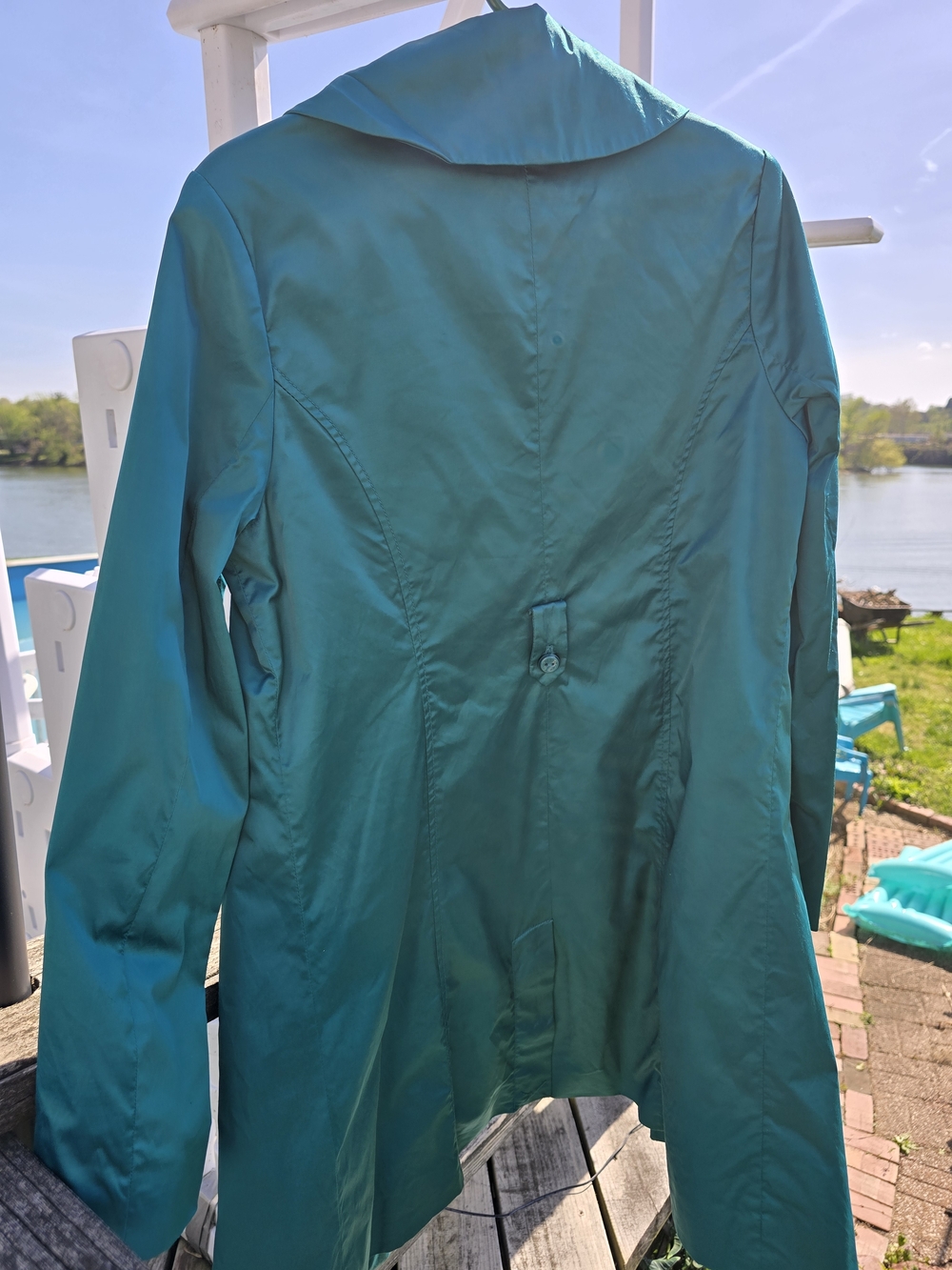 Mossimo Supply Co. Teal Trench Coat - Picture 6 of 7